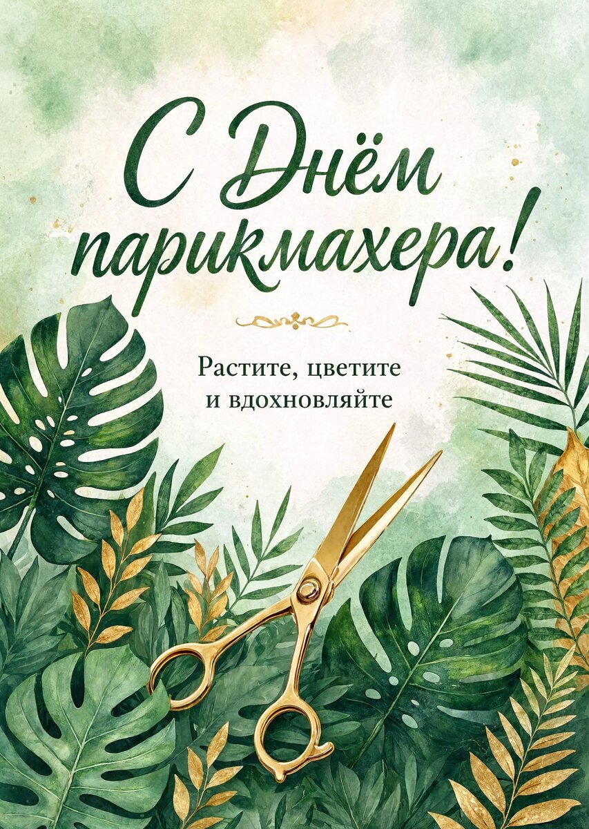 Открытка С днем парикмахера #38