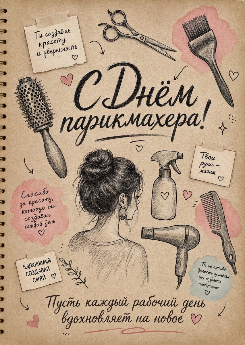 Открытка С днем парикмахера #40
