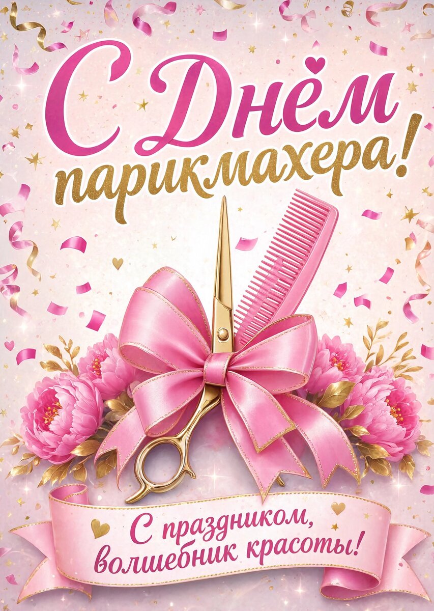 Открытка С днем парикмахера #56