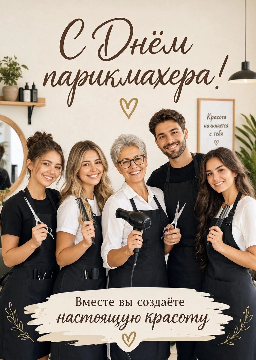 Открытка С днем парикмахера #6