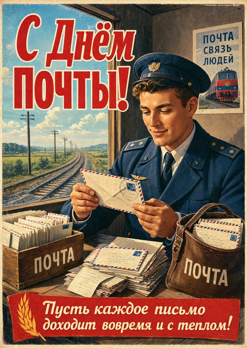 открытка с Днем Почты-15