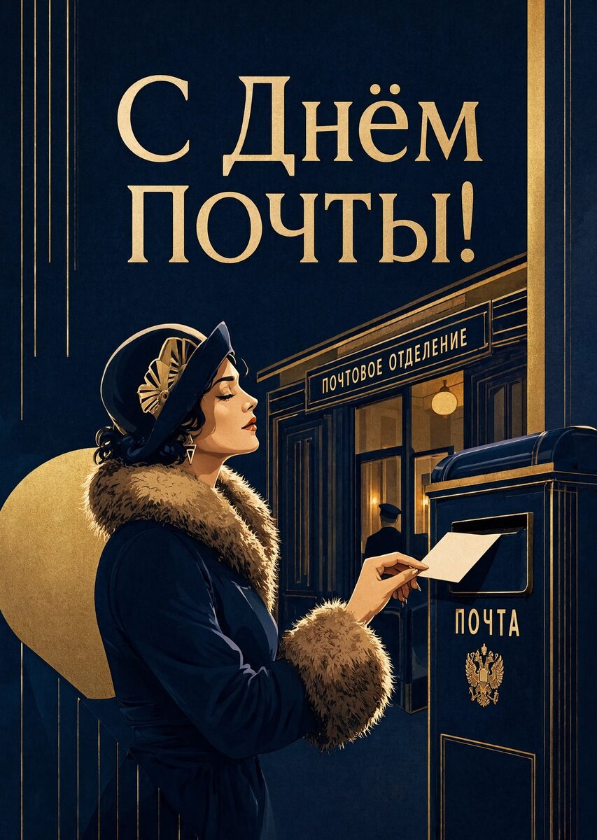 открытка с Днем Почты-2