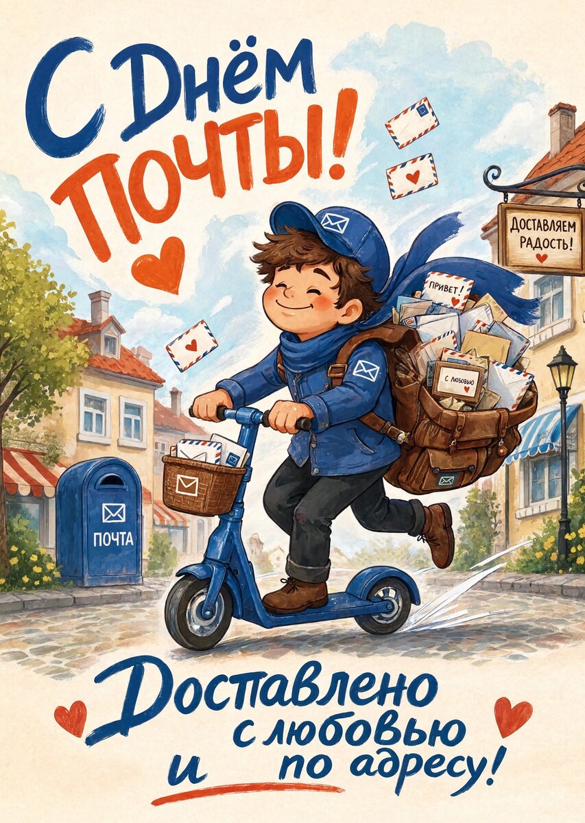 открытка с Днем Почты-4