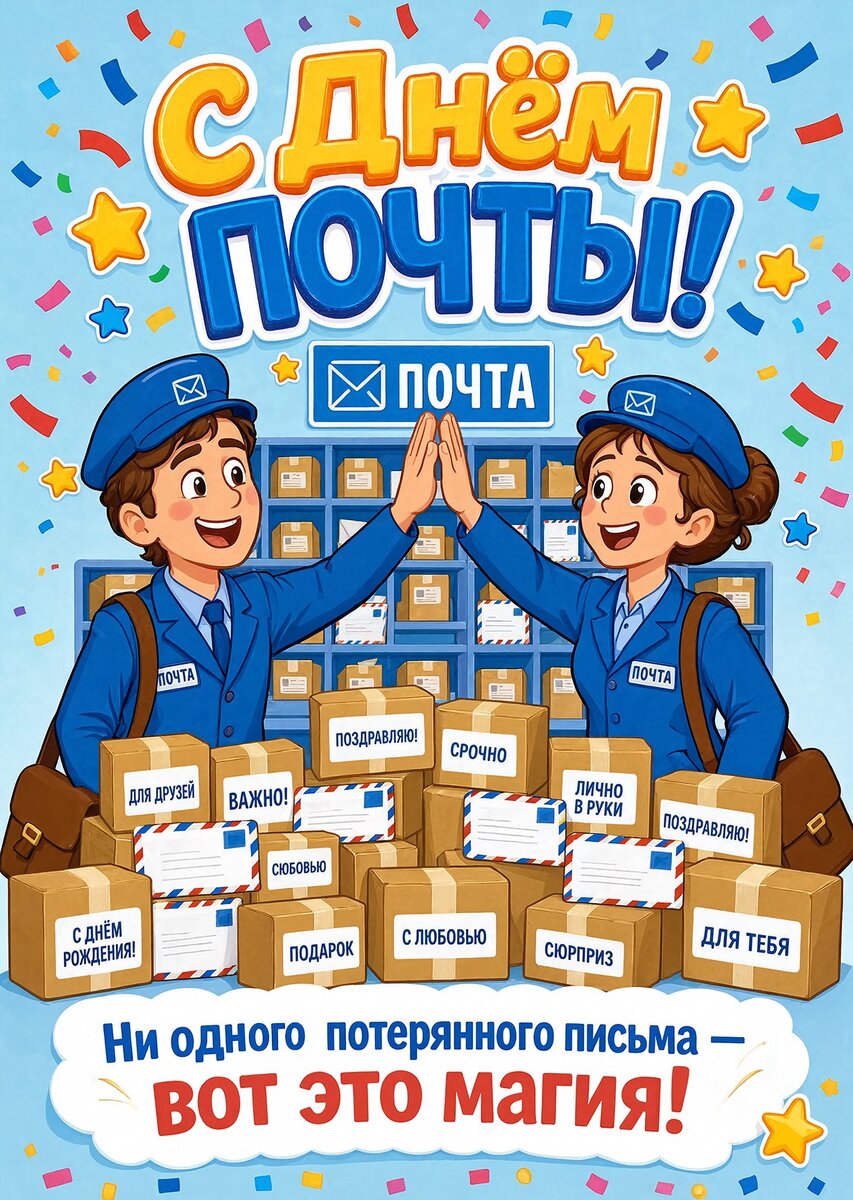 открытка с Днем Почты-6