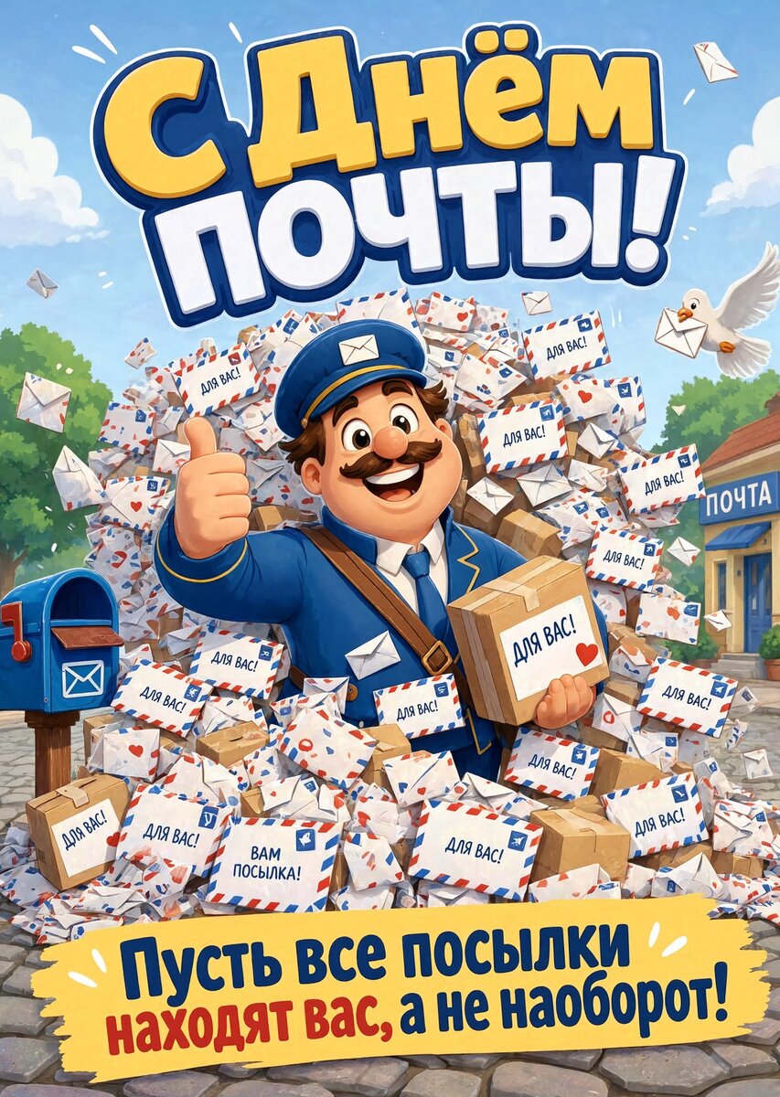 открытка с Днем Почты-9