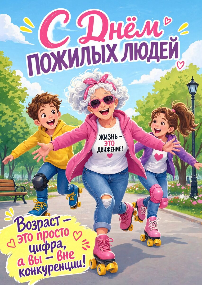 Открытка с Днем Пожилых Людей-14