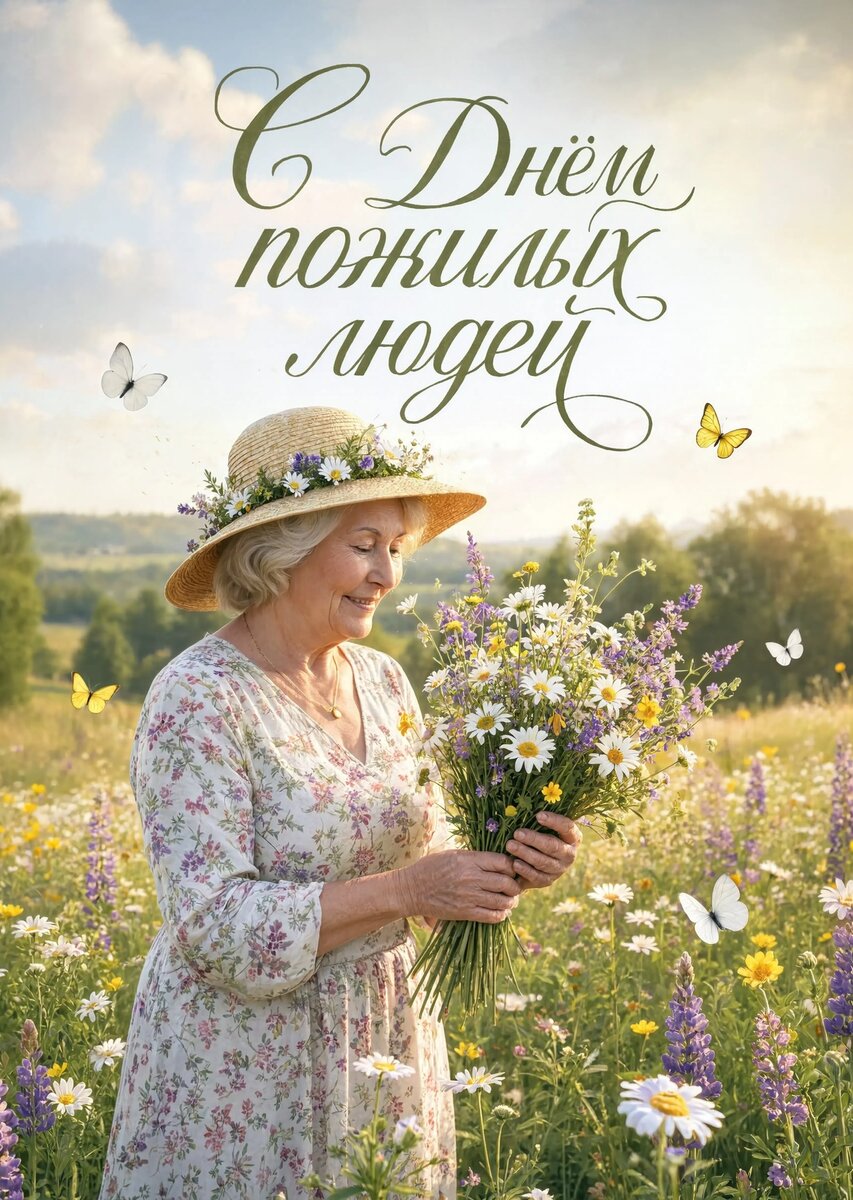 Открытка с Днем Пожилых Людей-16