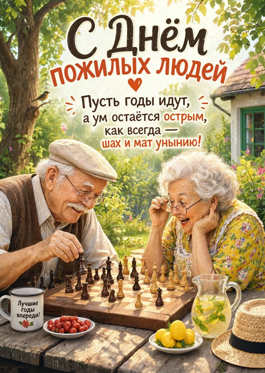Открытка с Днем Пожилых Людей-19