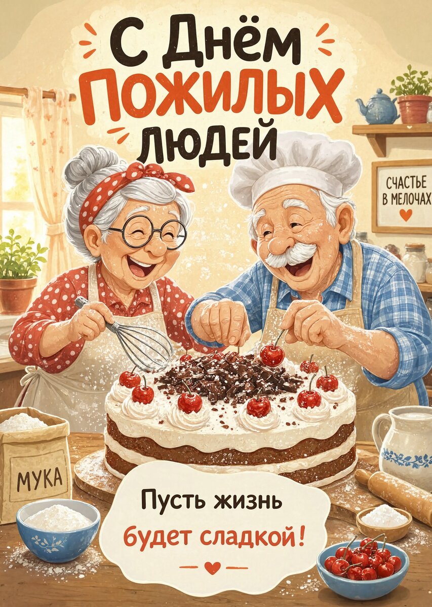 Открытка с Днем Пожилых Людей-2