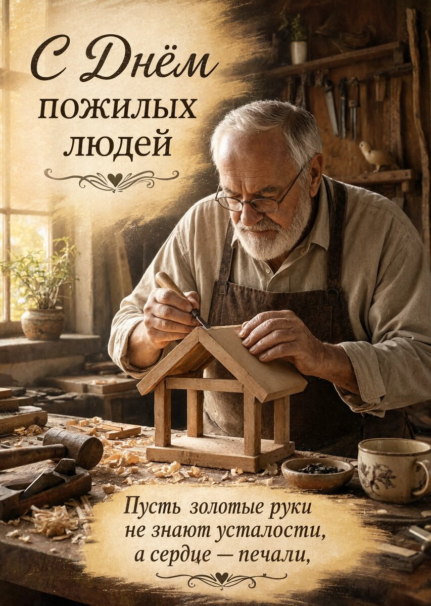 Открытка с Днем Пожилых Людей-24