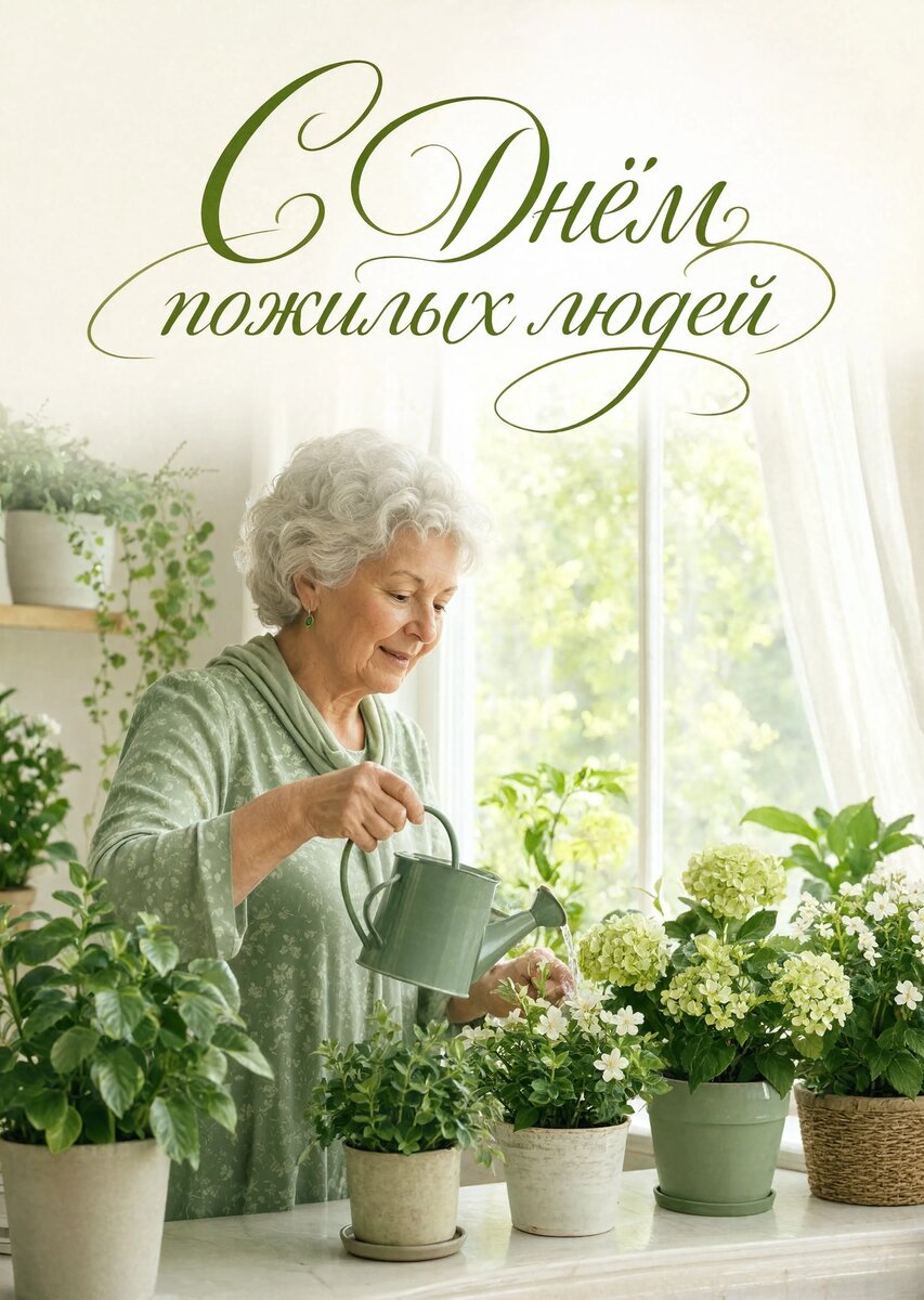 Открытка с Днем Пожилых Людей-25