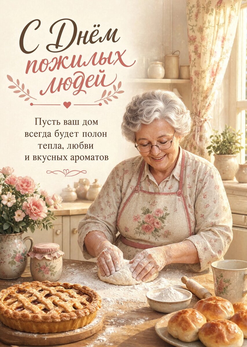 Открытка с Днем Пожилых Людей-27