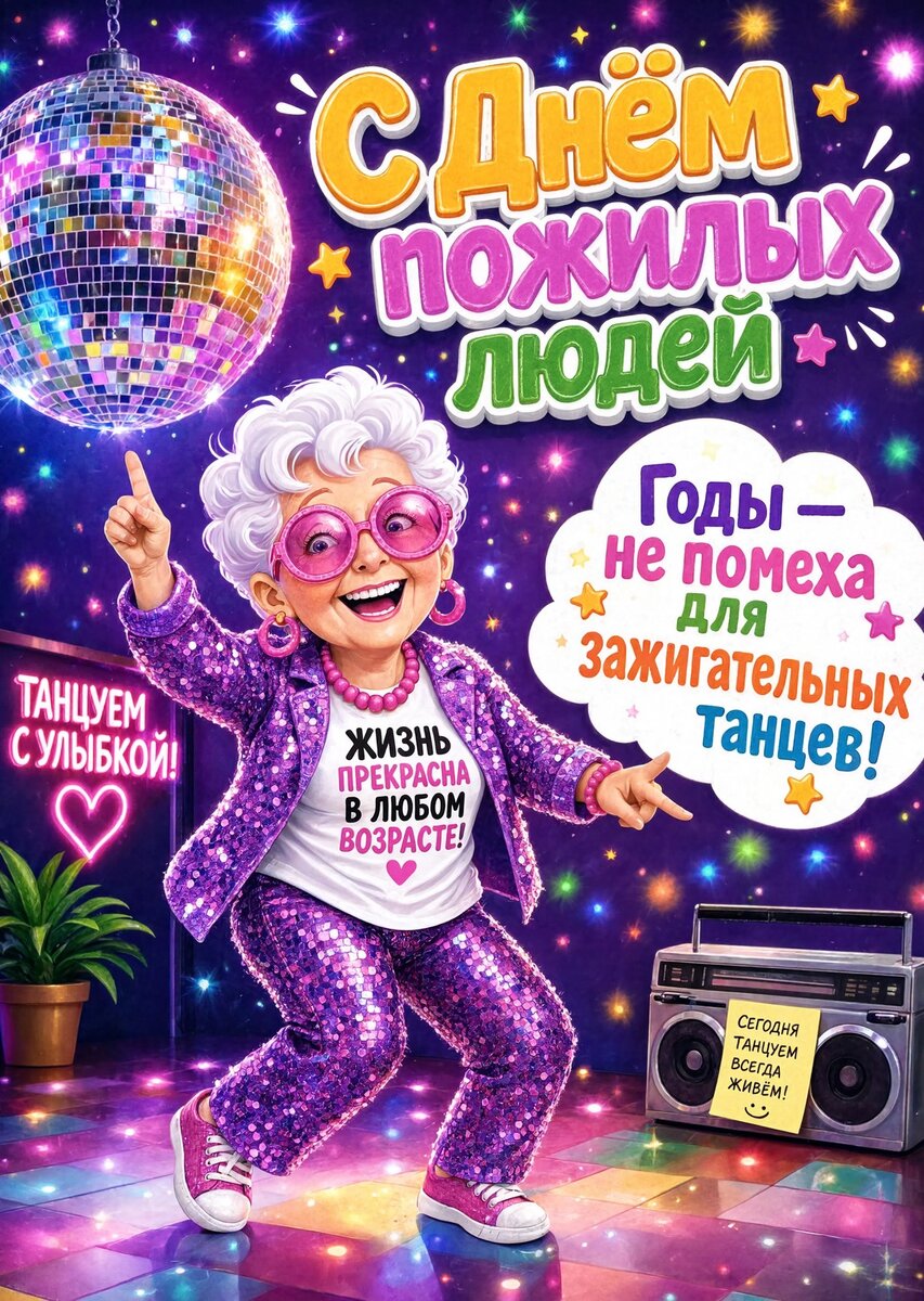 Открытка с Днем Пожилых Людей-3