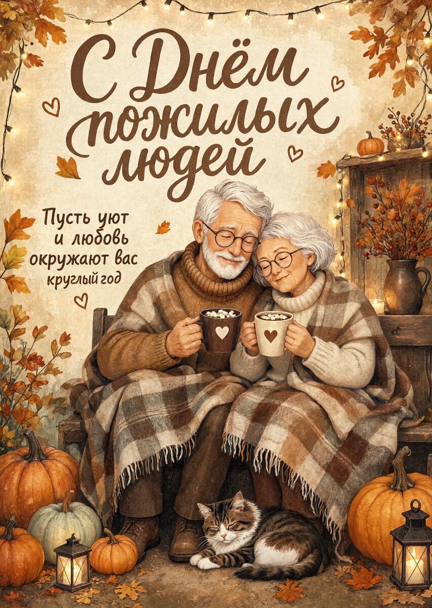 Открытка с Днем Пожилых Людей-4