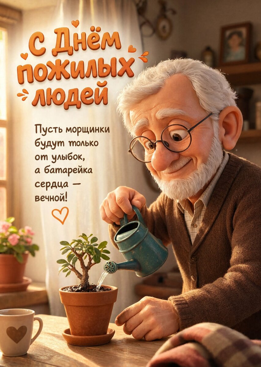 Открытка с Днем Пожилых Людей-7