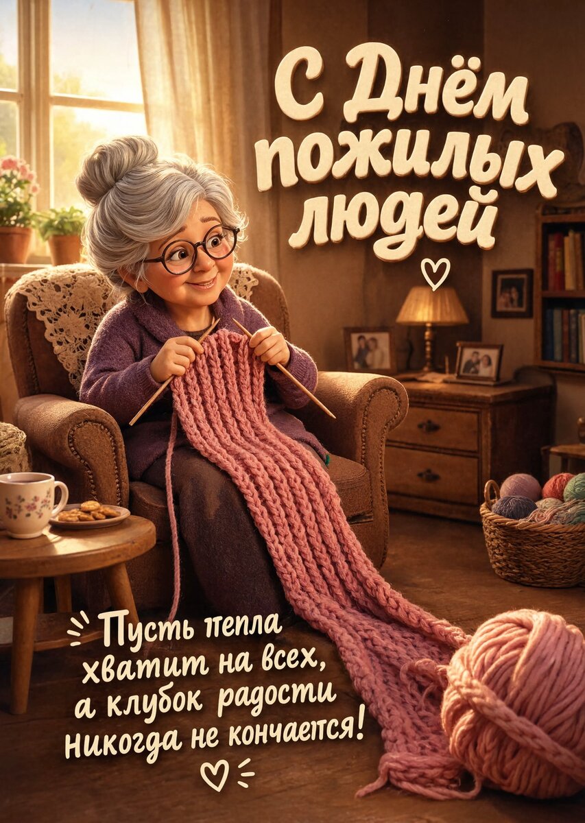 Открытка с Днем Пожилых Людей-9