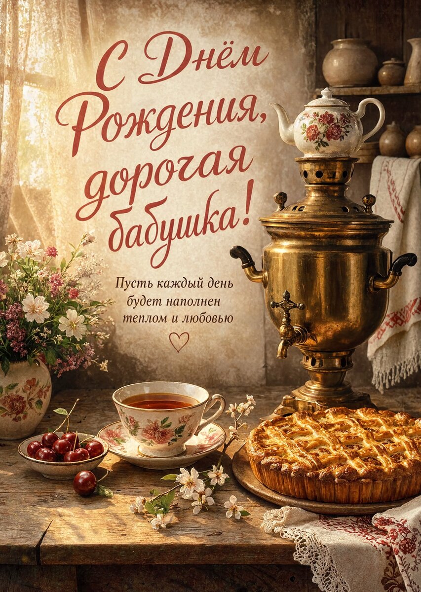 Открытка "С днем рождения бабушка #1