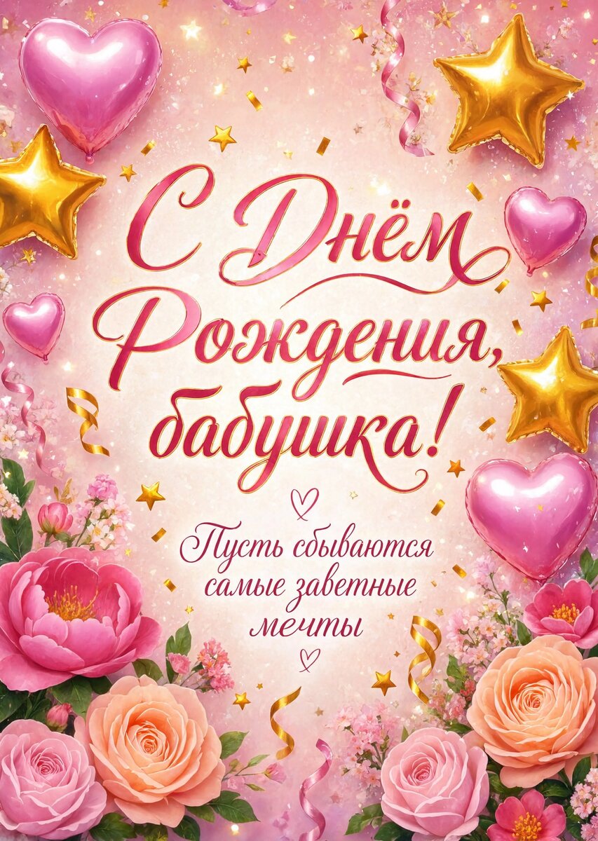Открытка "С днем рождения бабушка #10