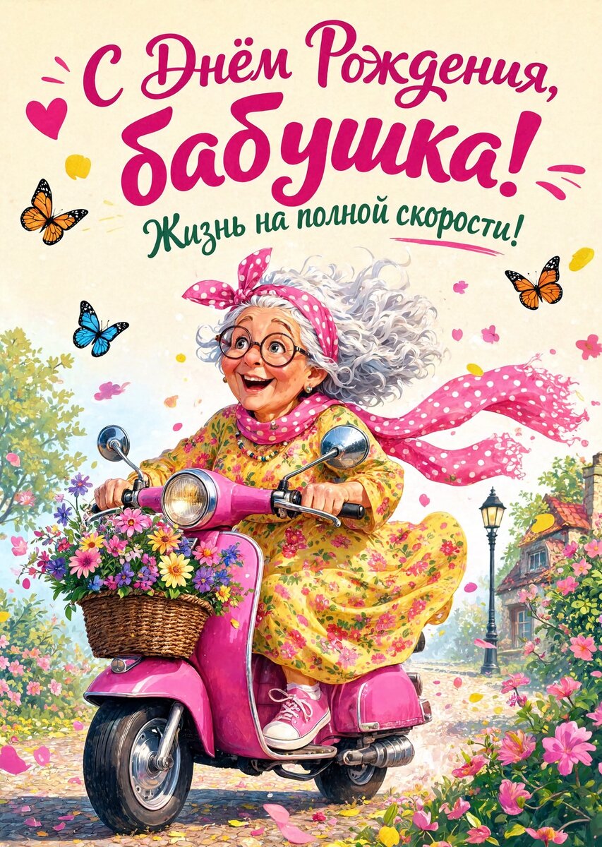 Открытка "С днем рождения бабушка #101