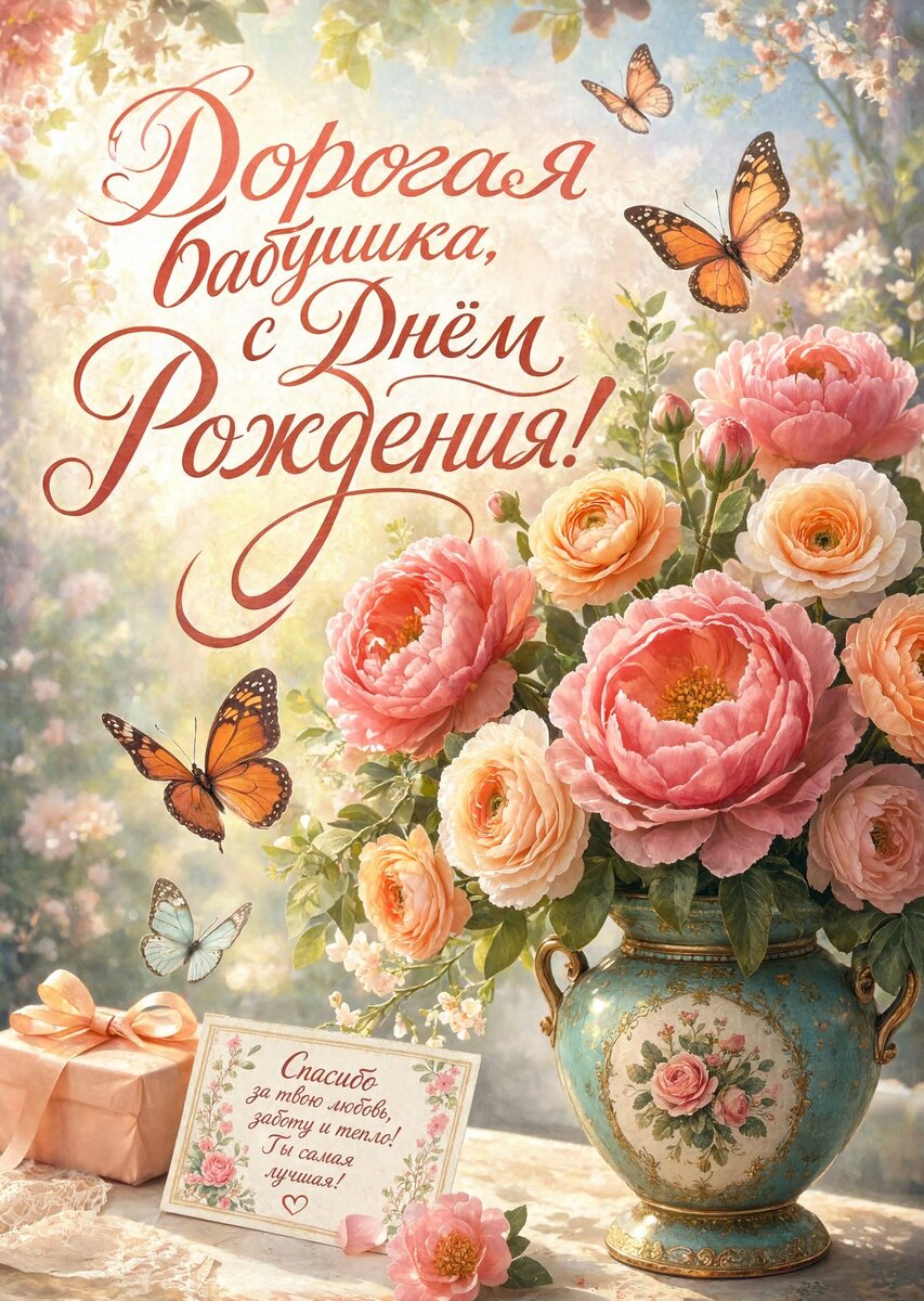 Открытка "С днем рождения бабушка #103