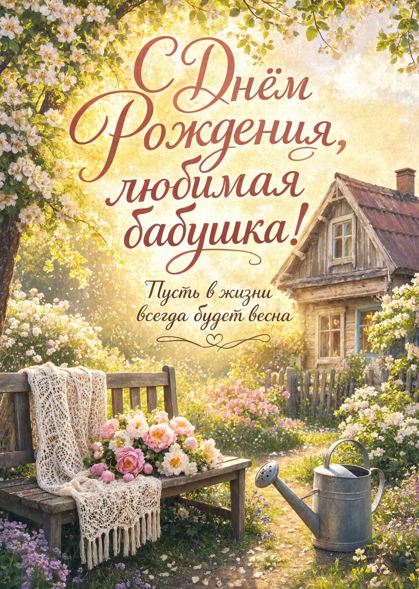 Открытка "С днем рождения бабушка #104