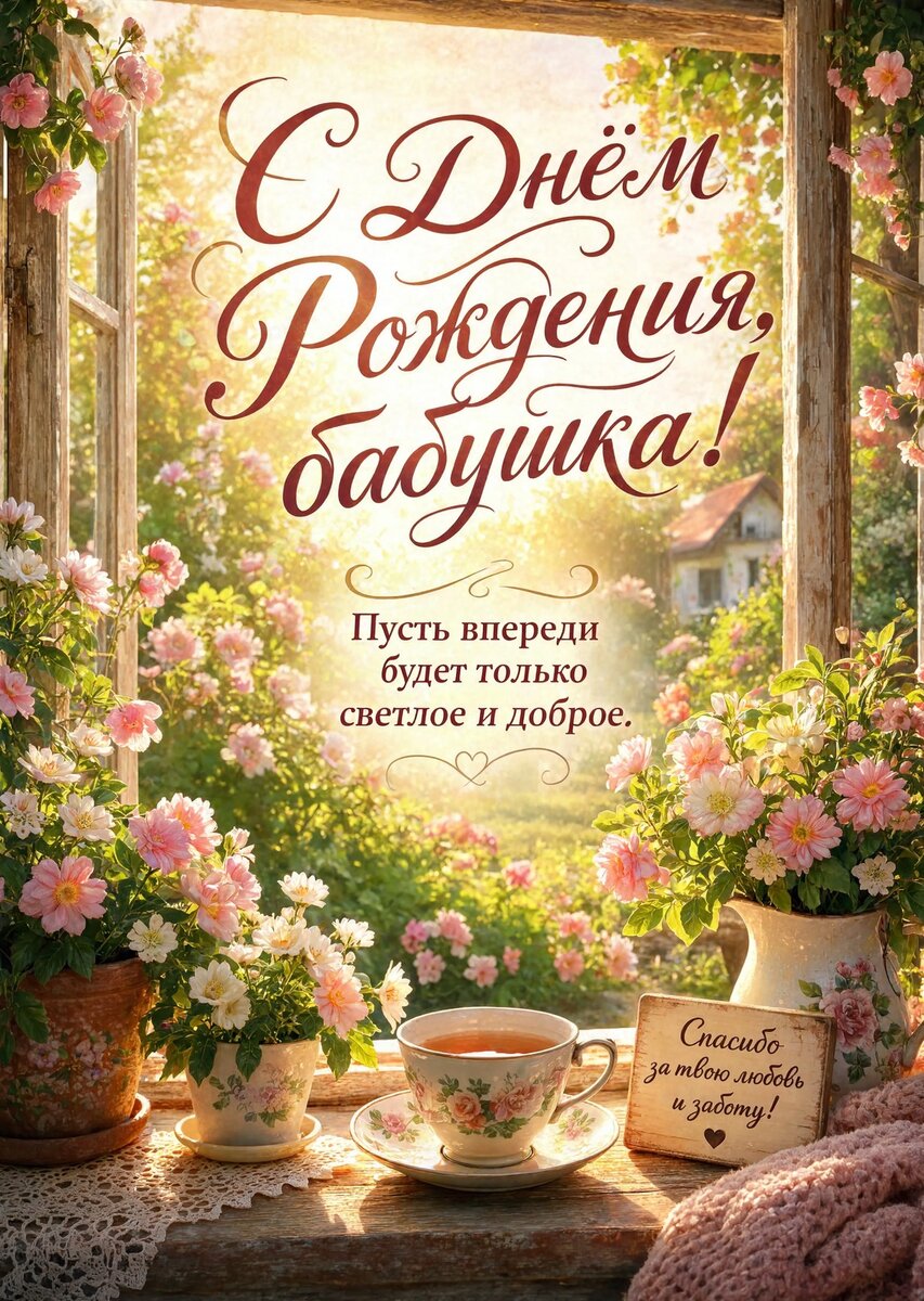 Открытка "С днем рождения бабушка #105