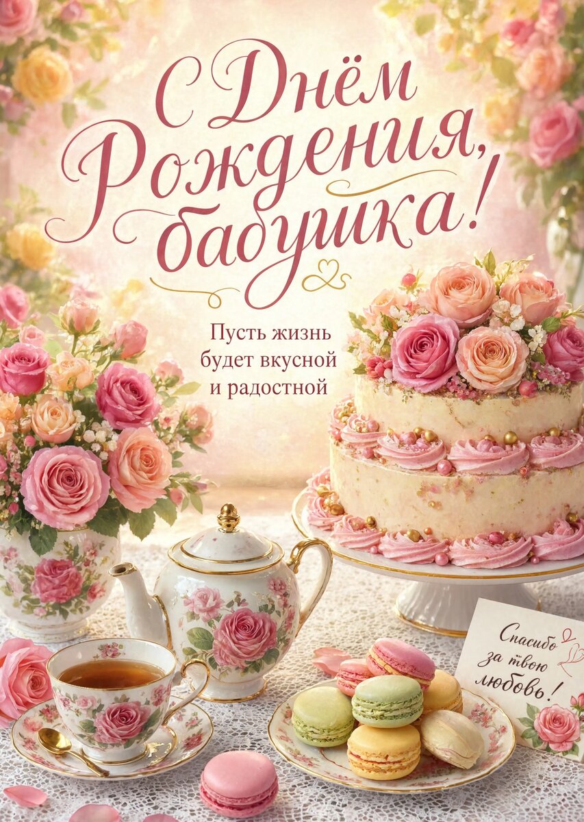 Открытка "С днем рождения бабушка #106