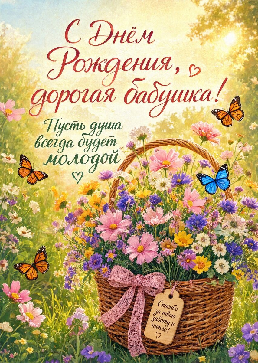 Открытка "С днем рождения бабушка #109