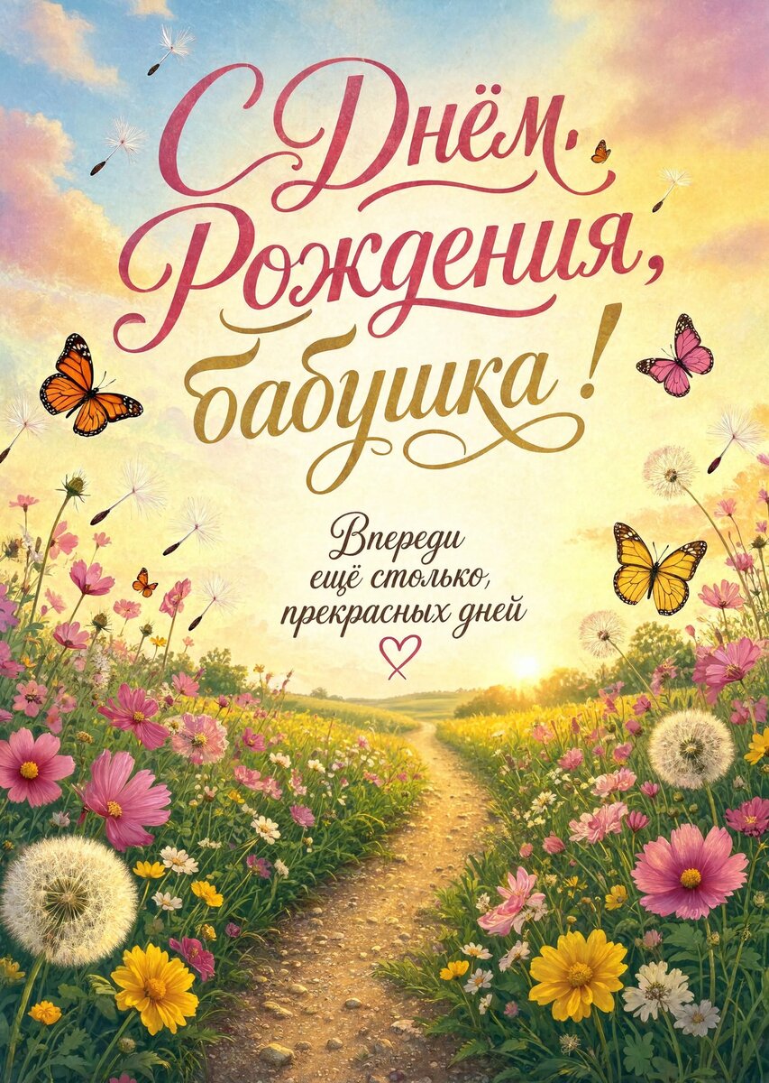 Открытка "С днем рождения бабушка #11