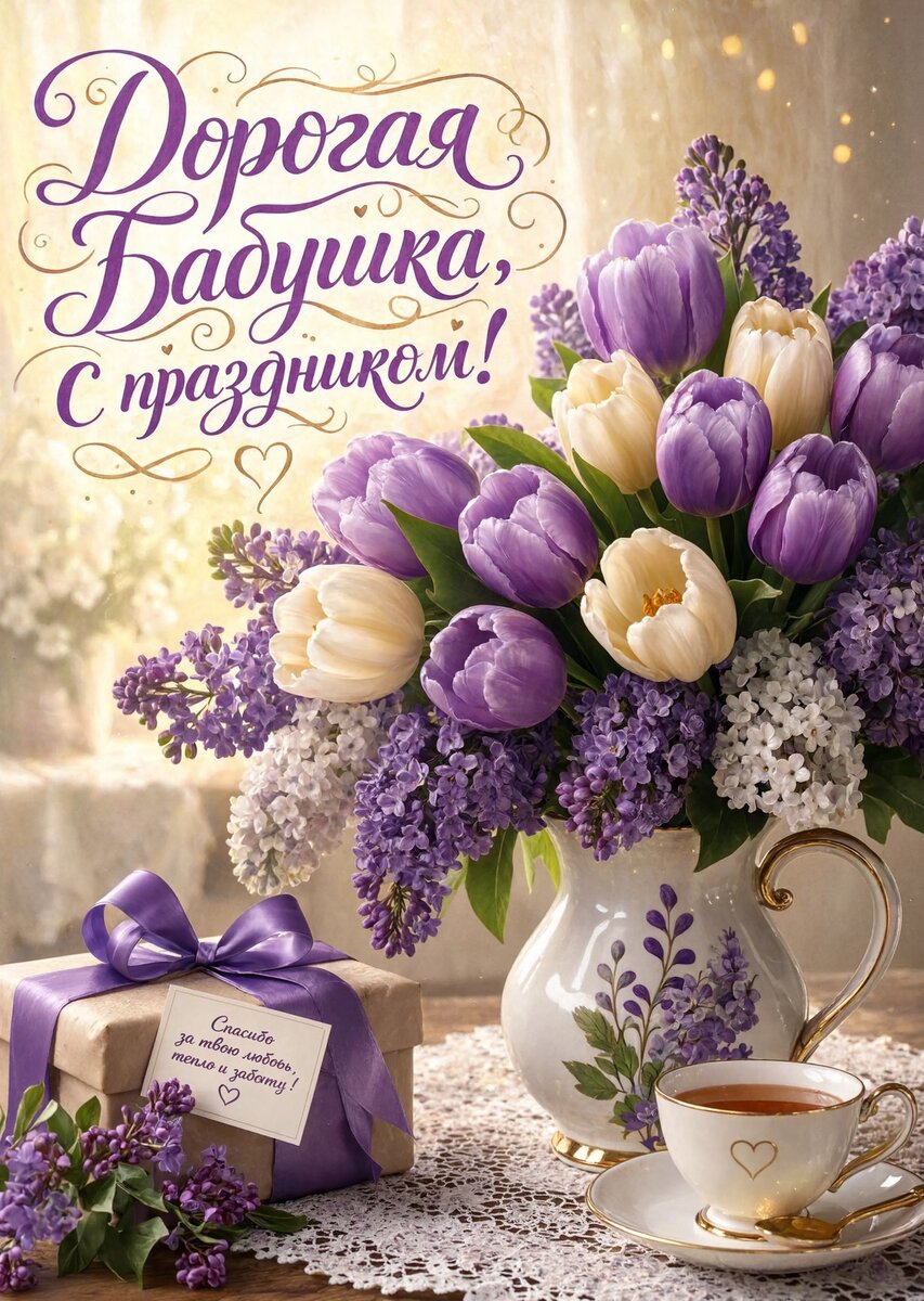 Открытка "С днем рождения бабушка #110