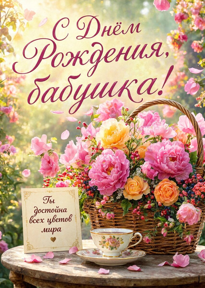 Открытка "С днем рождения бабушка #117