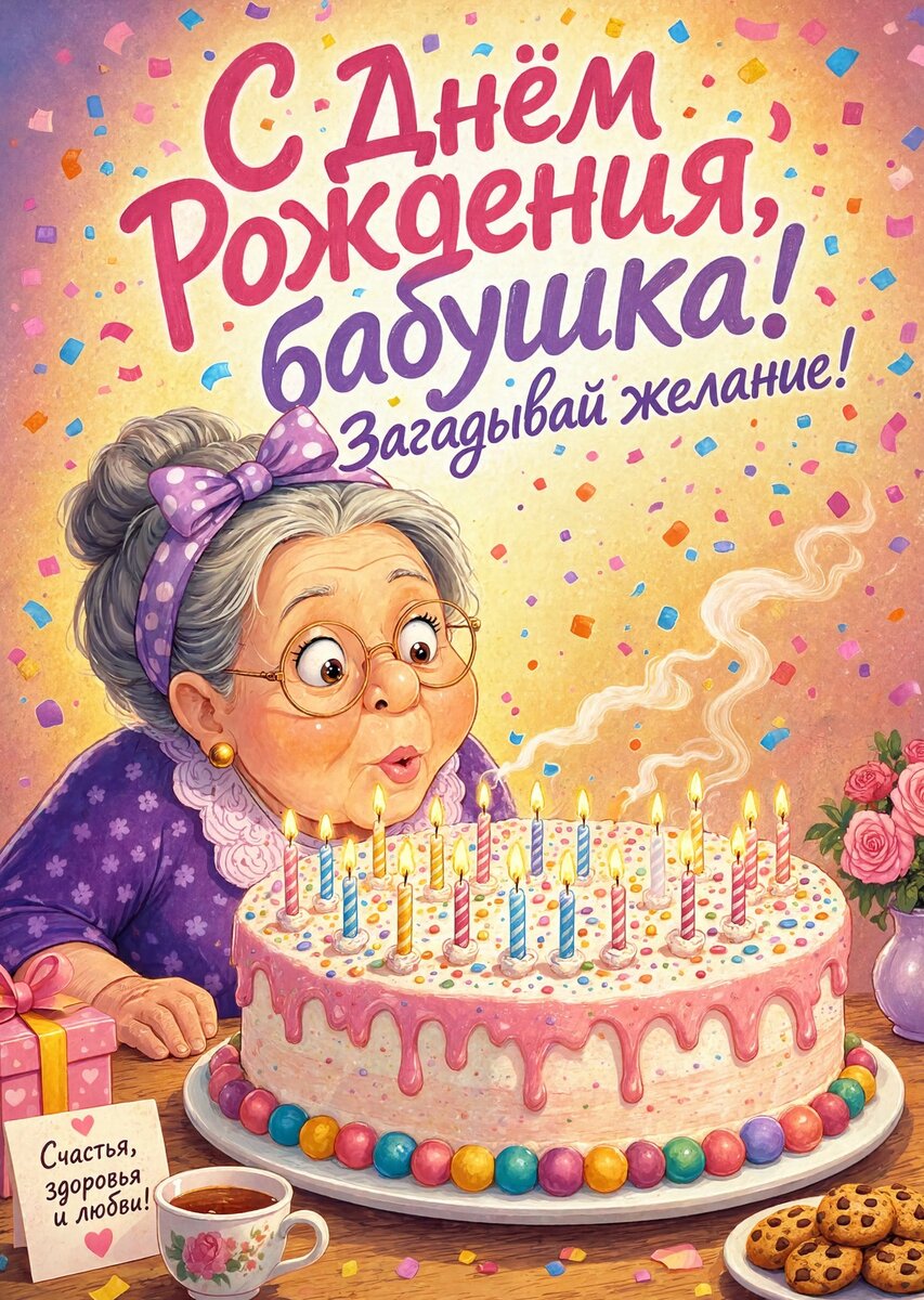 Открытка "С днем рождения бабушка #126