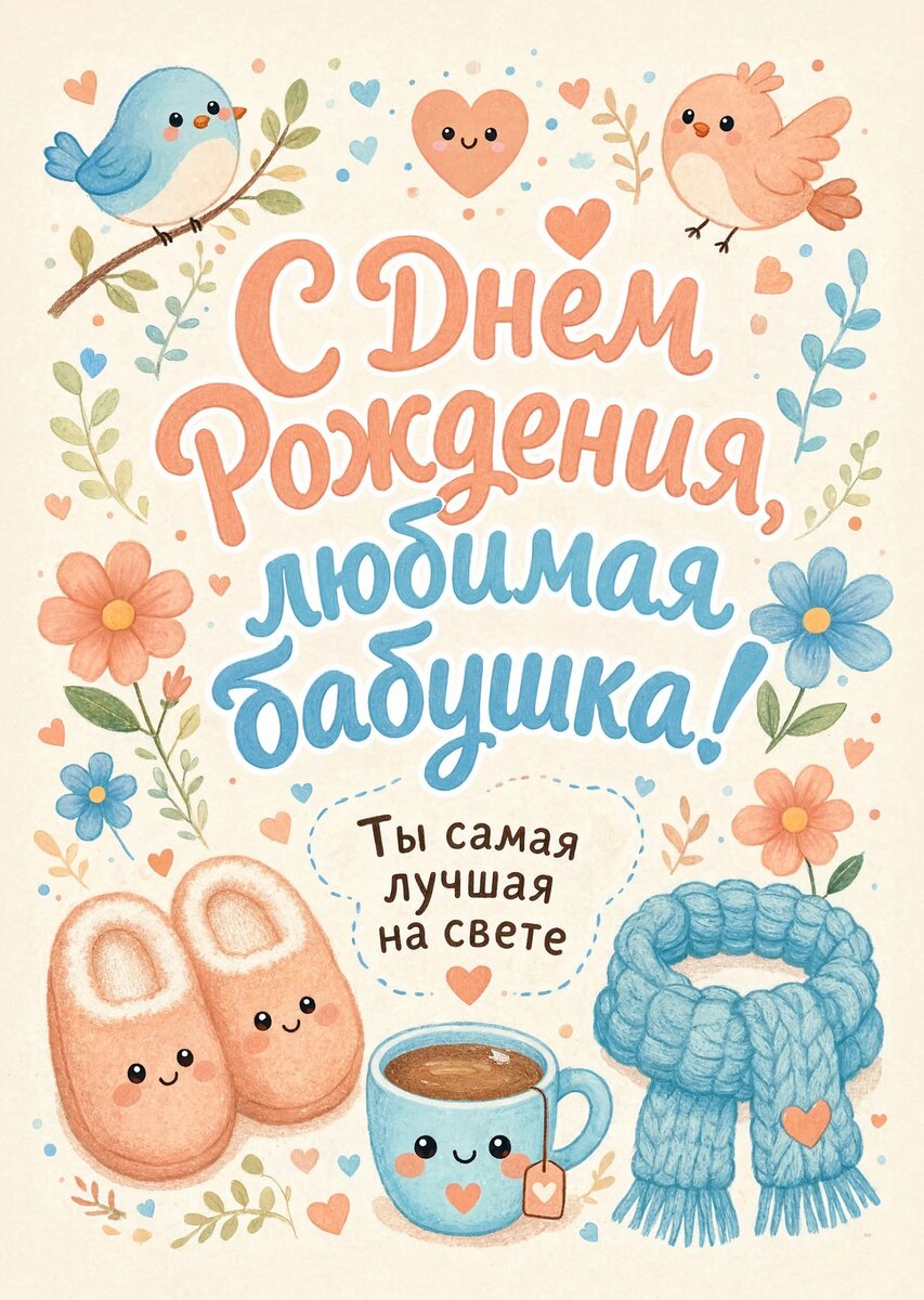 Открытка "С днем рождения бабушка #127
