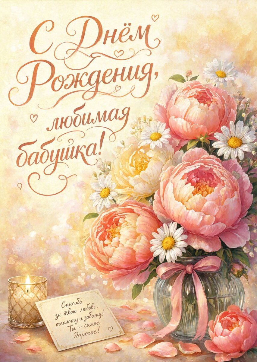 Открытка "С днем рождения бабушка #129