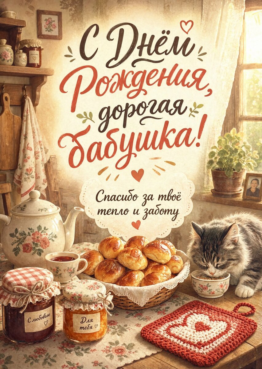Открытка "С днем рождения бабушка #15