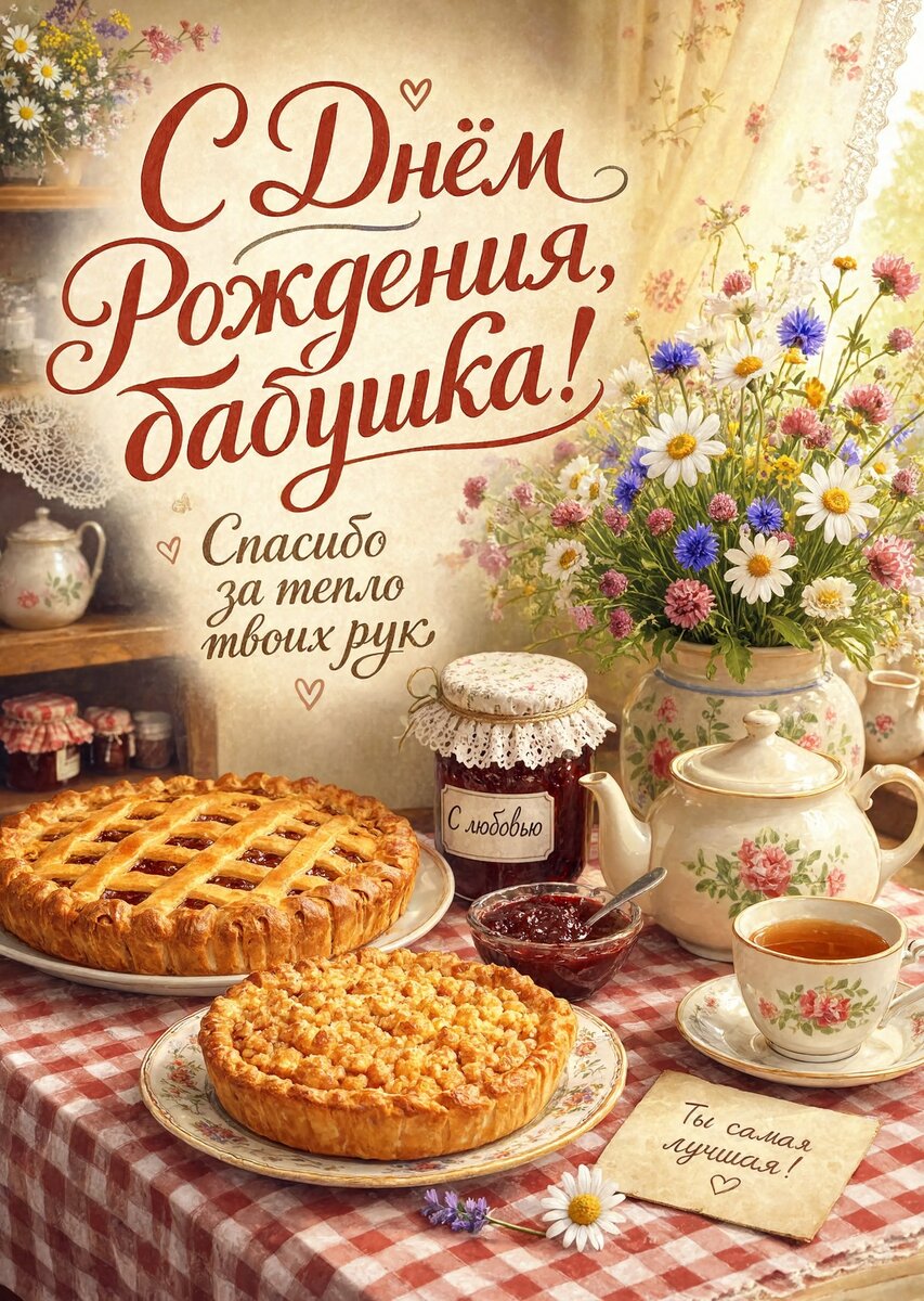 Открытка "С днем рождения бабушка #17