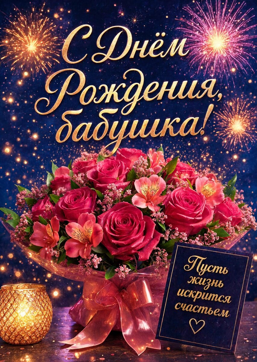 Открытка "С днем рождения бабушка #19