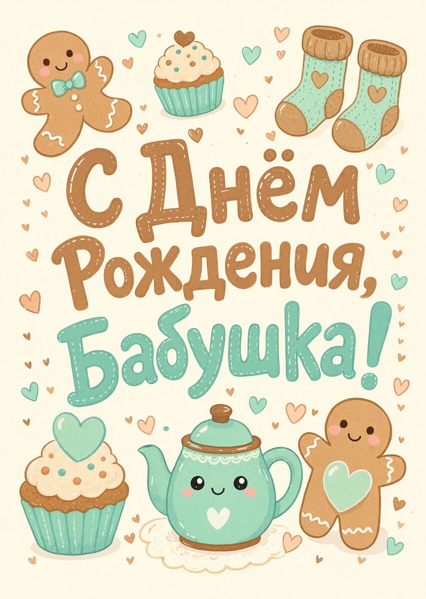 Открытка "С днем рождения бабушка #27
