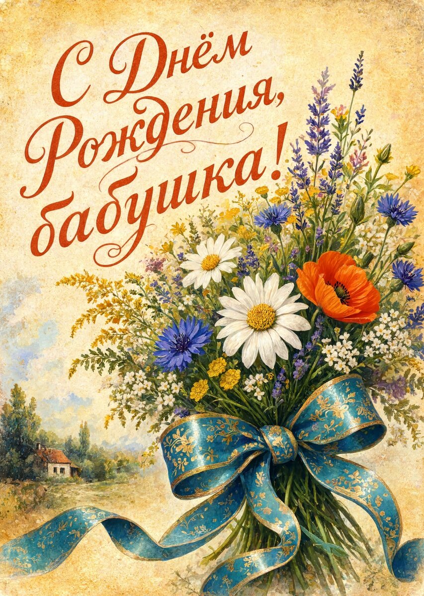 Открытка "С днем рождения бабушка #29
