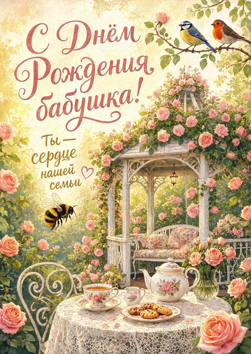 Открытка "С днем рождения бабушка #3