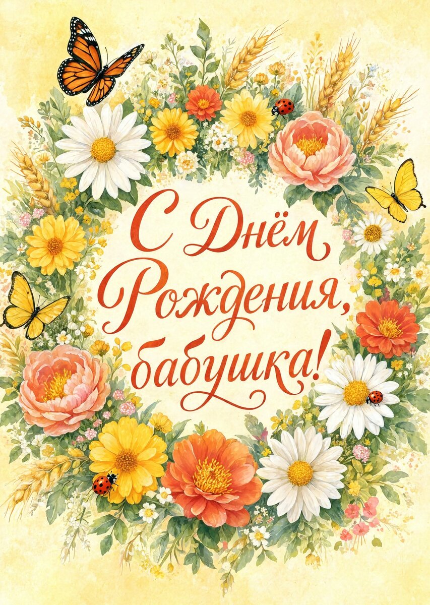 Открытка "С днем рождения бабушка #30
