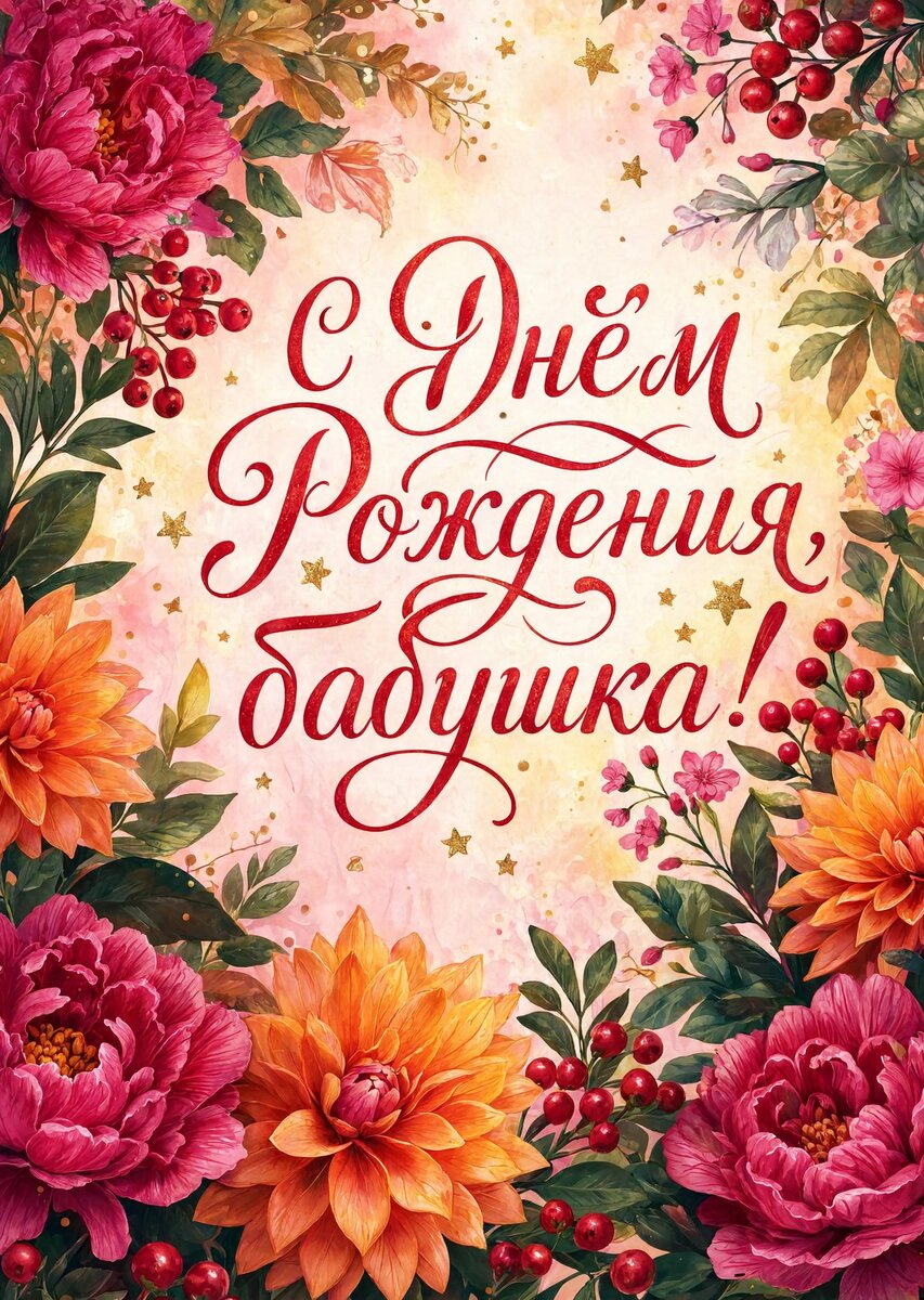 Открытка "С днем рождения бабушка #32