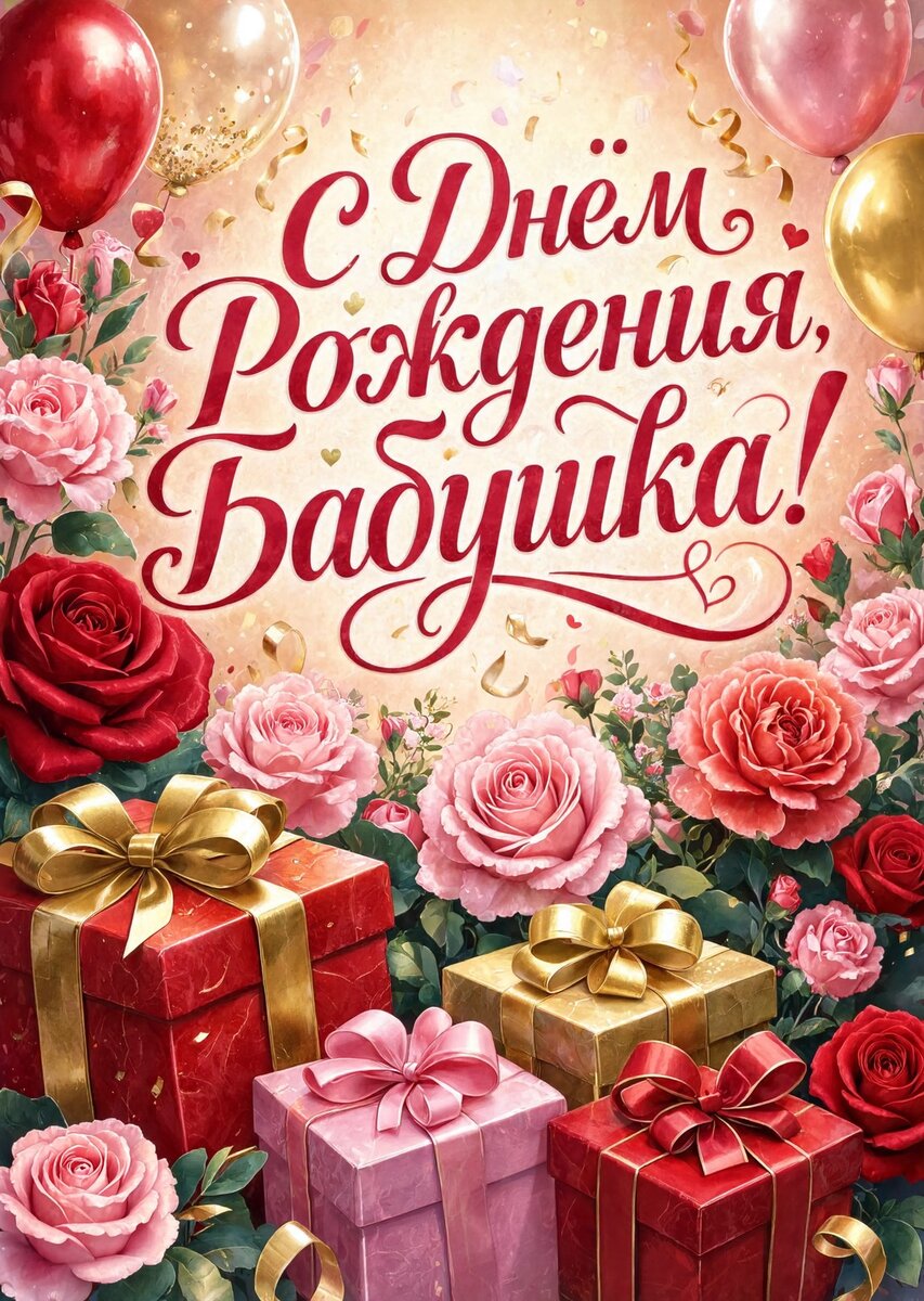 Открытка "С днем рождения бабушка #33