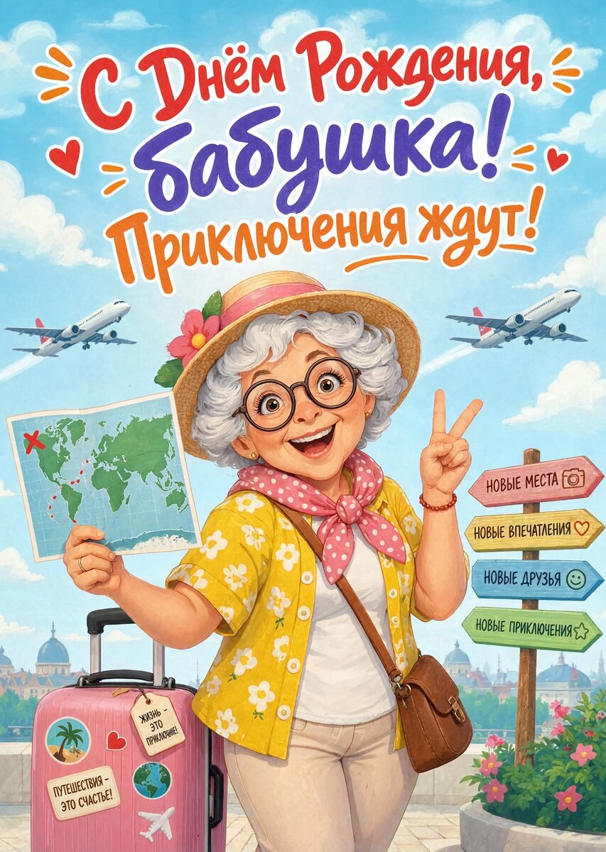 Открытка "С днем рождения бабушка #34