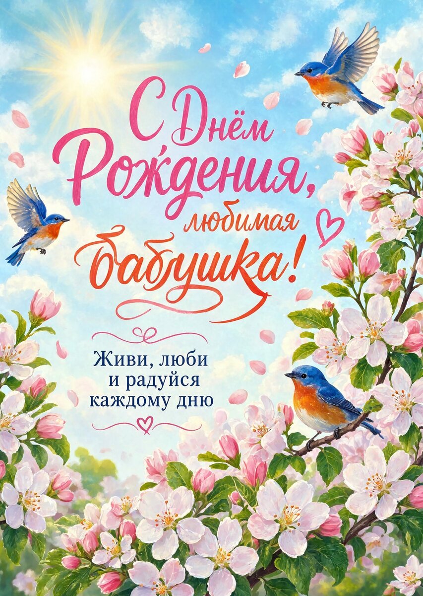 Открытка "С днем рождения бабушка #36