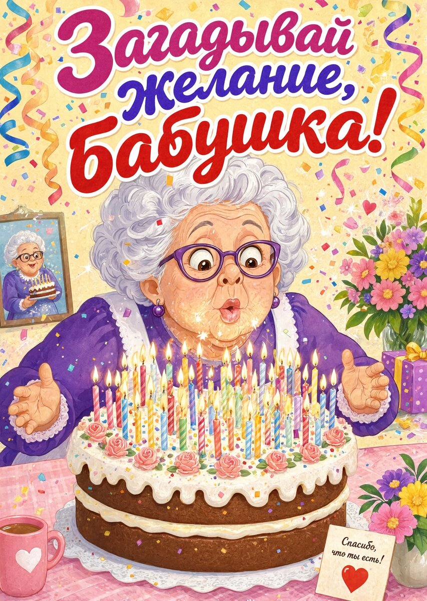 Открытка "С днем рождения бабушка #42