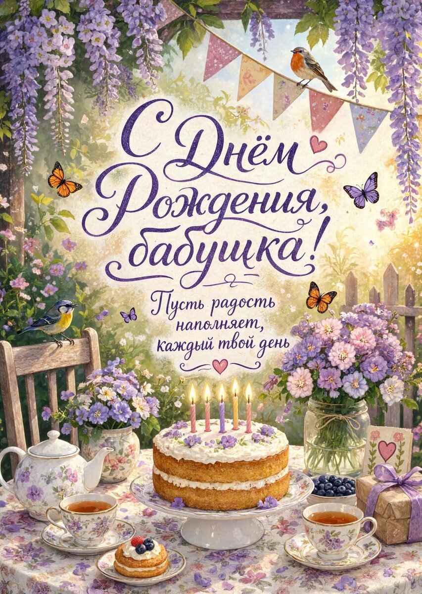 Открытка "С днем рождения бабушка #44
