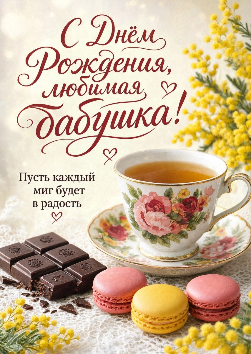 Открытка "С днем рождения бабушка #53