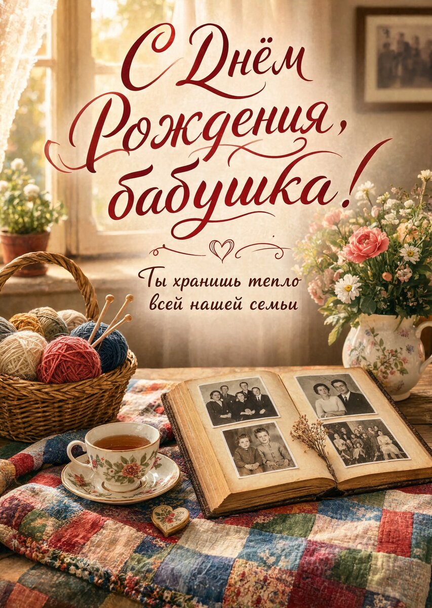 Открытка "С днем рождения бабушка #55