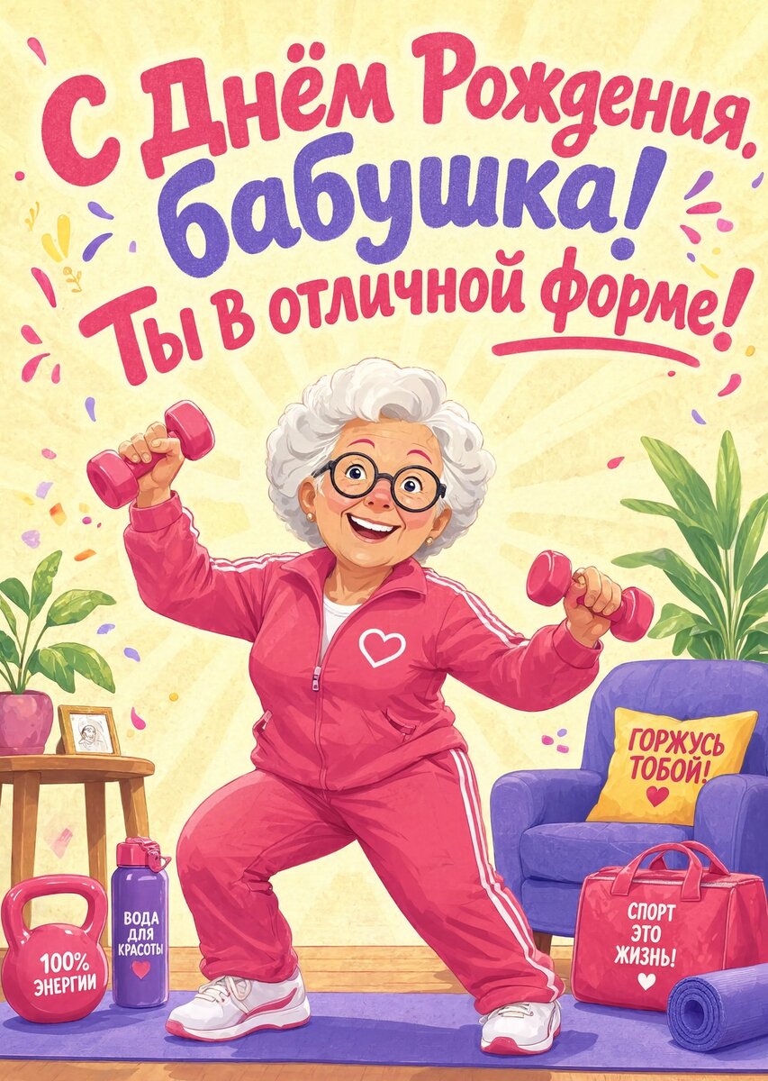Открытка "С днем рождения бабушка #60